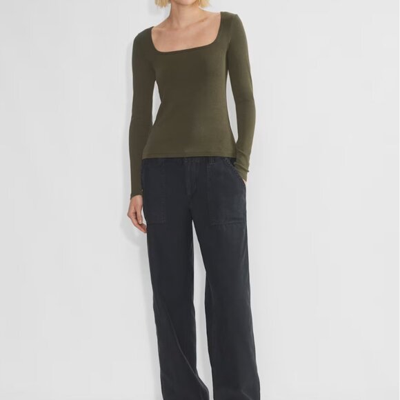 Aritzia Olive Long Sleeve Top - Picture 2 of 7